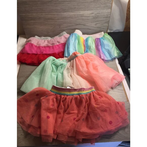 Set Of 4 Toddler Girls Tulle Skirts By Trolls Disney Minnie & Carters Sizes 2T - Picture 1 of 8